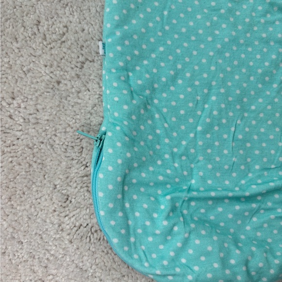 Posh Peanut Teal Polka Dot Ruffled Zippered Sleep Sack BROKEN ZIPPER - Picture 4 of 10